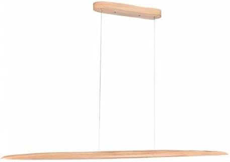 YISDESIGN 39" 24W Wood LED Linear Pendant Light Fixture Led Dining Room Light Dimmable Hanging Light Fixture for Dining Room Kitchen Island Pool Table Lights Natural Wood Color