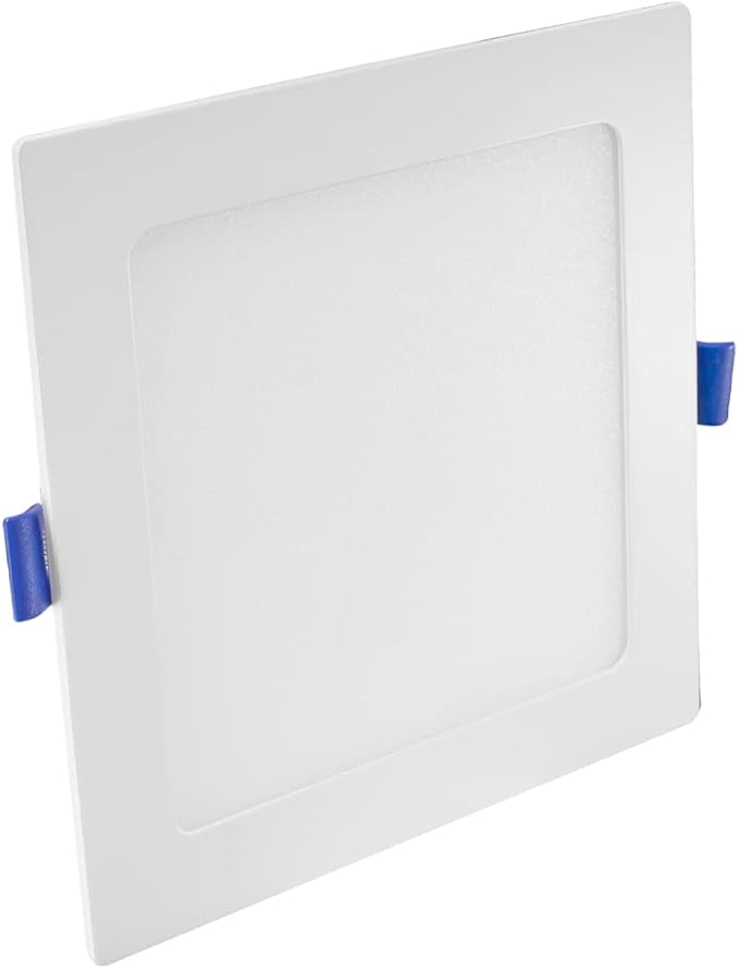 Maxxima 6 in Slim LED Downlight Canless Square 5 CCT Ultra-Thin Recessed, 1000 Lumens Flat Panel Light, Color Select 2700K-5000K (2700K/3000K/3500K/4000K/5000K) IC Rated Dimmable Junction Box Included