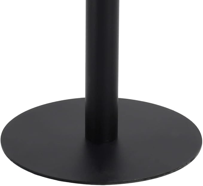 Dark Brown MDF Bistro Table, 31.5" Square Medium Dining Table with Black Steel Legs, Simplistic Modern Kitchen & Dining Room Furniture