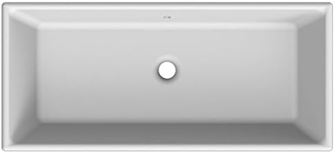 Scarabeo 8033-No Hole Gaia Rectangular Ceramic Self Rimming/Vessel Sink, White