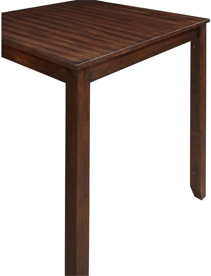New Classic Furniture Gia Counter Table with Two Dining Chairs and Storage Shelf, 30-Inch, Cherry Brown