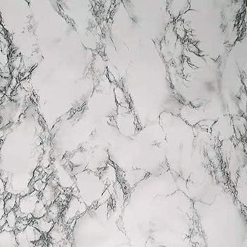 Art3d 200" * 17.3" Marble Paper Countertops - Shelf Drawer Liner - Gray Decorative Wallpaper - Waterproof, Peel and Stick, Easily Removable, Matt