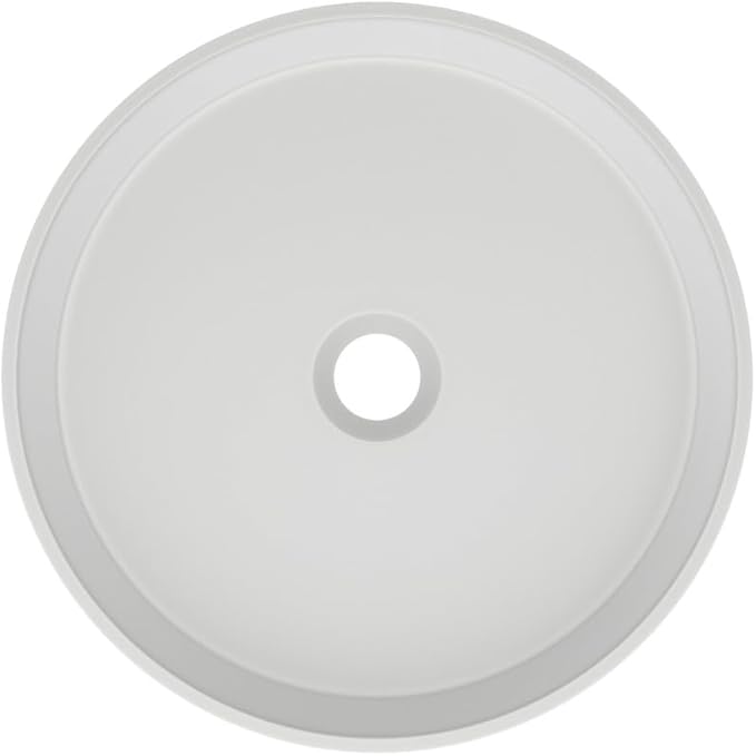 Swiss Madison Lisse 14.5" Concrete Round Vessel Sink in Matte White