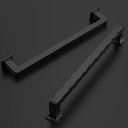 Amerdeco 10 Pack Matte Black Cabinet Pulls 7 Inch Hole Centers Kitchen Cabinet Handles Cabinet Hardware Kitchen Handles for Cabinets Cupboard Handles Drawer Pulls ZH0019