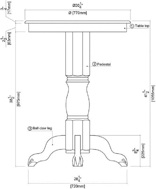 Florence 42" Height Pub Table - White