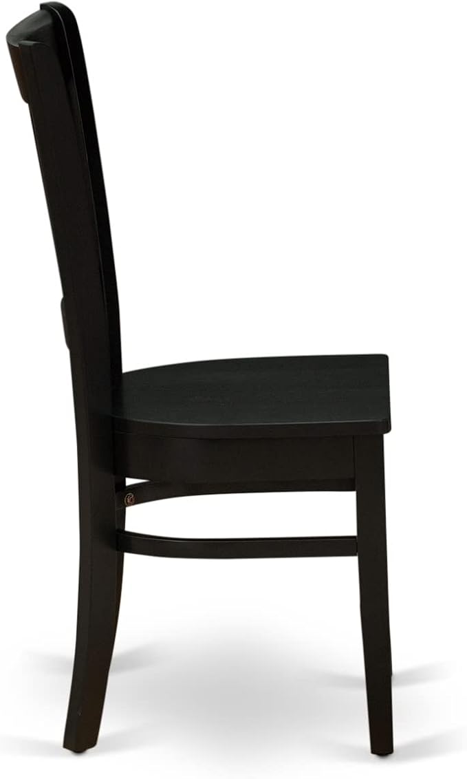 East West Furniture VAC-BLK-W Vancouver Dining Room Chairs - Slat Back Wood Seat Chairs, Set of 2, Oak