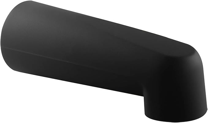 SENTO Black Metal Bathroom Tub Spout Without Diverter, Heavy Duty, 7 Inches 1/2'' IPS Inside Thread, Matte Black
