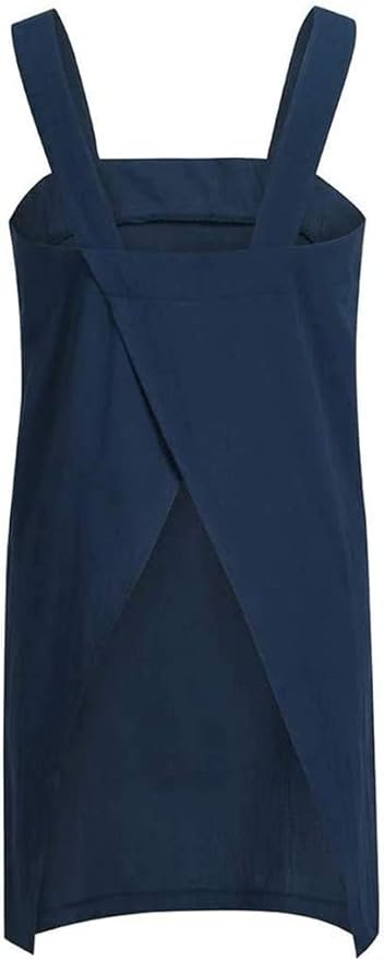Cotton Linen Apron Cross Back Apron for Women with Pockets Pinafore Dress for Baking Cooking