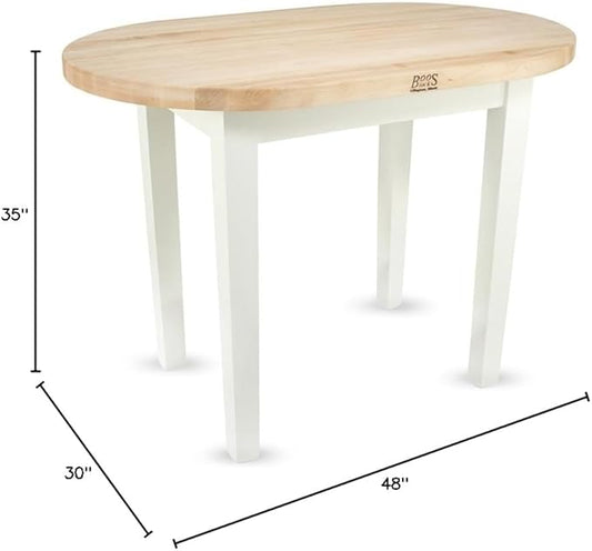 John Boos Eliptical C-Table Kitchen Island Base Finish: Alabaster, Shelves: 2 Included