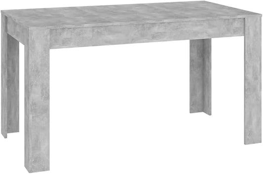 Concrete Gray Modern Dining Table 55.1" Engineered Wood Compact Kitchen & Dining Room Furniture with Sturdy Structure for Small Spaces