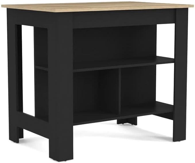 Modern Dining TableExpandable with Shelves Kitchen Island Counter Console Adjustable Sturdy Stable Easy Clean Luxury Living Decor,Black
