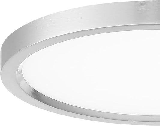 Minka Lavery 715-84-L Lavery LED Flush Mount, 1-Light, 30 Total Watts, 15-in H x 1-in W, Brushed Nickel