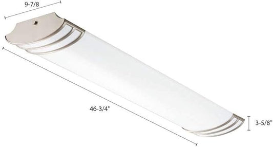 Lithonia Lighting FMLFUTL 48-Inch 840 BN 4-Foot Decorative Futra Linear Design for Kitchen| Office| Closet| 2180 Lumens, 120 Volts, 25 Watts, Wet Listed, Brushed Nickel, 4000K