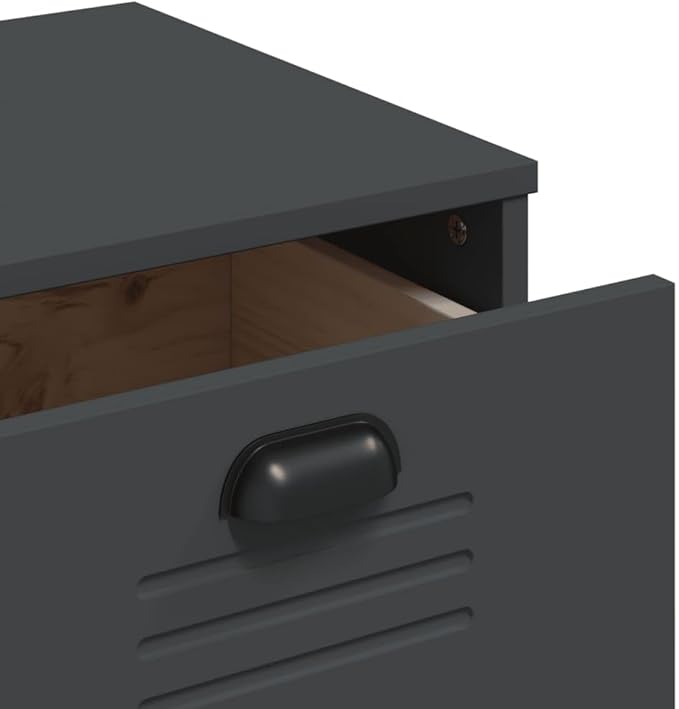 Industrial Sideboard Cabinet 31.5 x 31.5 x 31.5 in Matte Anthracite Engineered Wood Buffet with 2 Drawers for Living Room, Dining Area & Kitchen