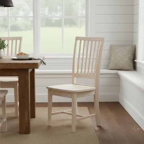 International Concepts Mission Side Chairs, Solid Parawood, Unfinished (Set of 2)