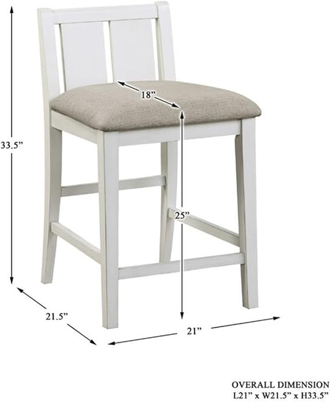 Lexicon Daye 3 Piece Wood Counter Height Dining Set in Gray and White