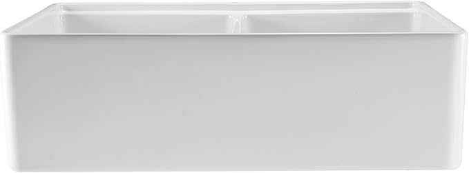 VEVOR 33x20 inch Farmhouse Sink, White Sink Workstation, Fireclay Undermount Basins, Apron Front Double Bowl Basin with Multiple Accessories, Large Capacity Household Dishwasher Sinks for Kitchen