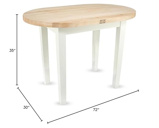John Boos Elliptical C-Table Island, 72" W x 30"D x 35"H, No shelf, Black