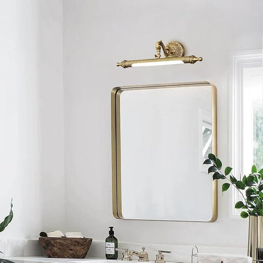 Aiwen LED Vanity Light Fixture 7W 16.14 inch Bath Vanity Lights with PC Lamp Shade Retro Artwork Picture Lighs Wall Sconces for Dressing Bathroom Lighting Cool White 6000k