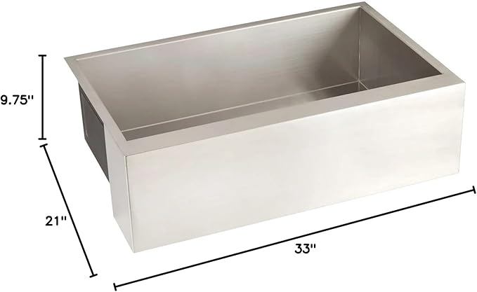 Signature Hardware 447795 Sitka 33" Farmhouse or Undermount Single Basin Stainless Steel Kitchen Sink