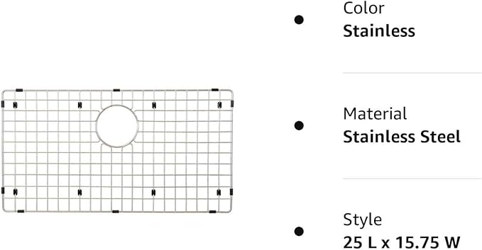 Starstar Sinks Protector Stainless Steel Kitchen Sink Bottom Grid, Rack (25 L x 15.75 W)