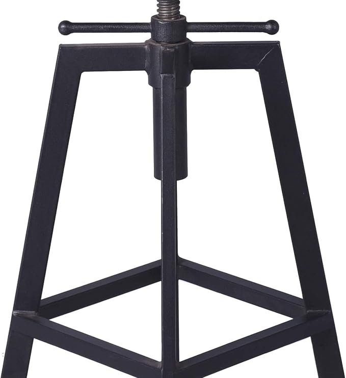 Diwhy 5 Piece Bar Table and Barstool Set Industrial Rectangular Pipe Dining Pub Bar Desk and Kitchen Counter Height Adjustable Stool with Iron Backrest Black(1 Table + 4 Chairs)