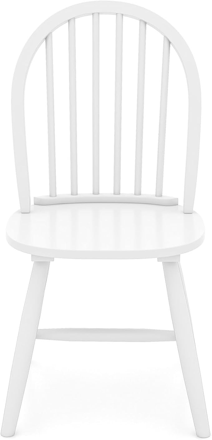 Safeplus 18" Oak Dining Chairs Set of 6, Wood Windsor Chair with Spindle Back for Country Farmhouse Kitchen Island