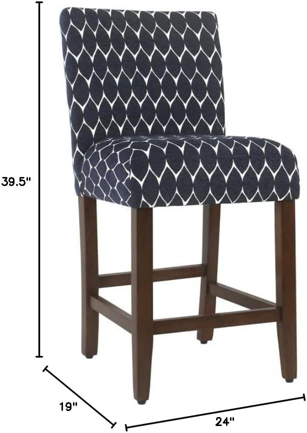Homepop Home Decor | Modern Counter Stool | Counter Stools With Back | Decorative Home Furniture, Navy