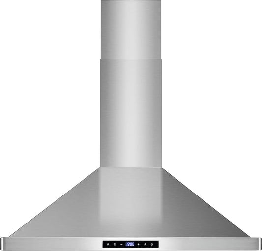 COSMO COS-63175S 30 in. Vista Collection 380 CFM Ducted Wall Mount Range Hood, Touch Controls, LED Lights, Stainless Steel