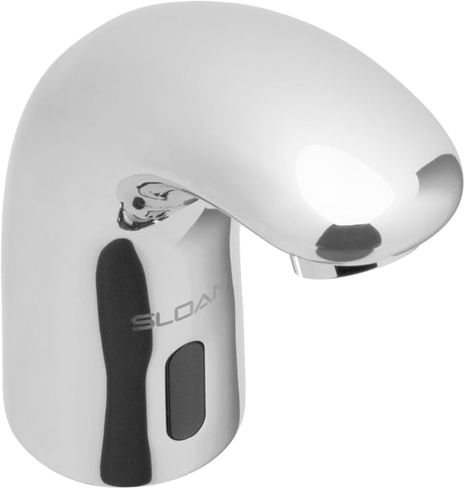 Sloan SF-2450 Sensor Activated Touch-Free Faucet (6 - Pack), Commercial Grade with Mounting Hardware - 0.5 GPM Battery-Powered Deck-Mounted Mid Body, Polished Chrome Finish, 3362124