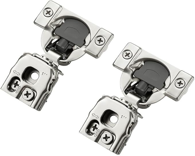 20 Pack 10 Pair 1 inch Overlay Soft Close Hinges for Kitchen Cabinet Hinges Satin Nickel Hidden Hinges Stainless Steel Concealed Hinge self Closing