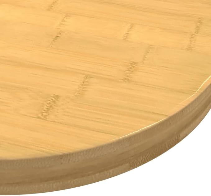27.6" Bamboo Round Table Top, Solid Wood Countertop, Varnished Butcher Block for Dining, Study, Game, Indoor/Outdoor