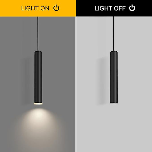 Modern Black Pendant Light Fixture for Kitchen Island, 1-Light Pendant Lighting, Lights Cord Adjustable, Matching GU10 lamp Holder,for Living Room Bedroom Dining Room(Wide Beam Angle)(3 Pack)