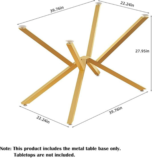 30 Inch Metal Table Base for Dining Room, Heavy Duty Table Legs for Glass, Marble, and Wood Tops, Furniture Legs for Home,Kitchen,Office (Gold)