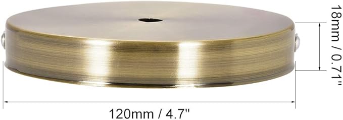uxcell Retro Light Canopy Kit Wall Sconce Lamp Plate Fixture 120mm 4.7Inch Gold Bronze