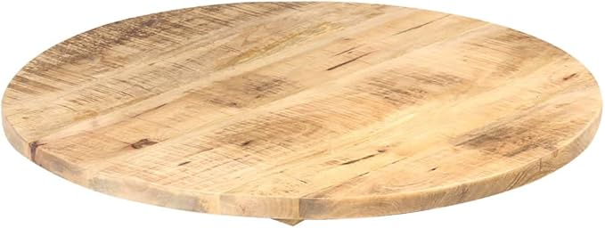 24" Round Solid Mango Wood Table Top Polished for Dining or DIY Butcher Block Desk Small Outdoor Replacement Rustic Kitchen Island Coffee Bar