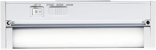 LEDVANCE 10" LED Undercabint Light, 6.5W, 3 CCT Select 2700/3000/4000K, 80 CRI, Linkable, 450 LMS, Accessories Included - 1 Pack (62440)