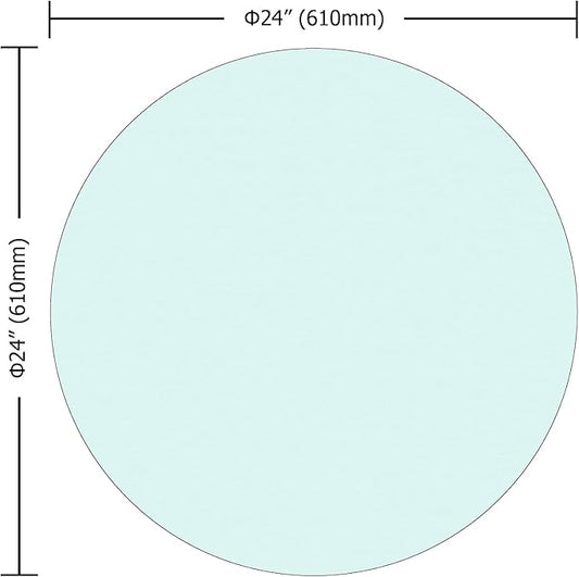 24" Clear Round Glass Table Top, Thick Tempered Glass with Smooth Polished Edge โ Ideal for Kitchen, Living Room, Office or Patio Table Replacement