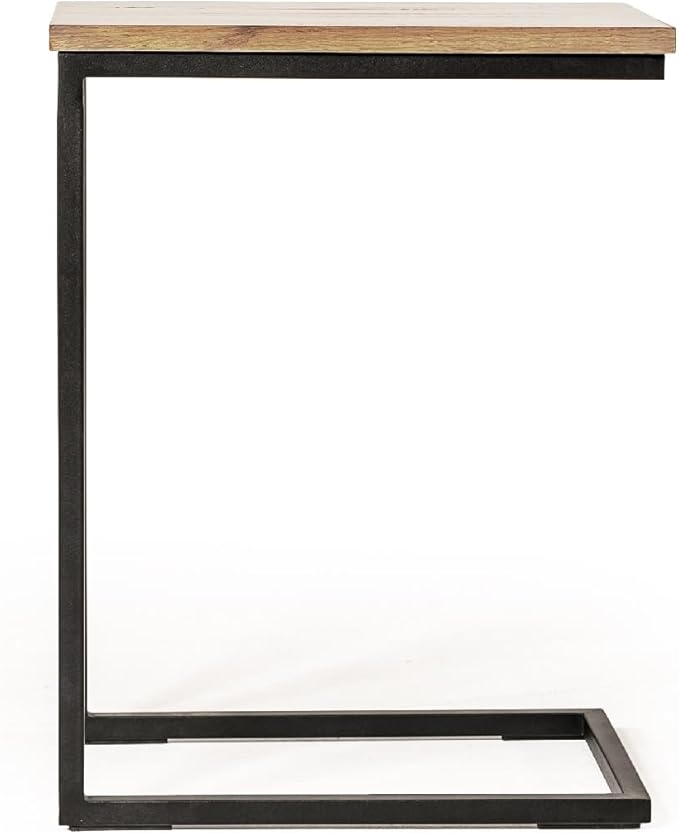 Wycian Sofa Side End Table, Brown Island Table for Kitchen Metal Living Room Bedroom Dining Rooms Garden 1PC