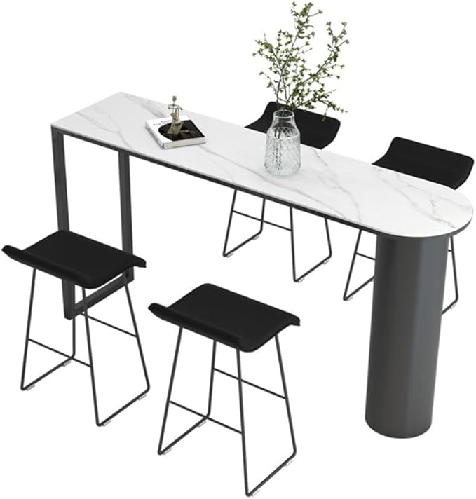 Pub Tables Light Luxury Rock Slab Bar Table Home Island Modern Pub Height Table for Kitchen & Dining, Living Room Counter Table(Medium)