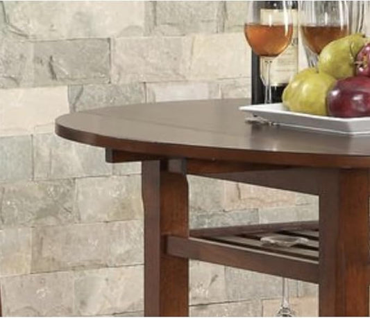 Counter Height Dining Table with Cherry Wood Finish for Kitchen Island Seating