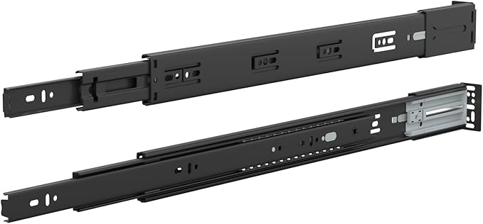 LONTAN Rear Mounting Brackets for Drawer Slide 2 Pairs Black Cabinet Drawer Bracket for Face Frame Cabinets for 1.77 inch(45mm) Width Furniture Gildes