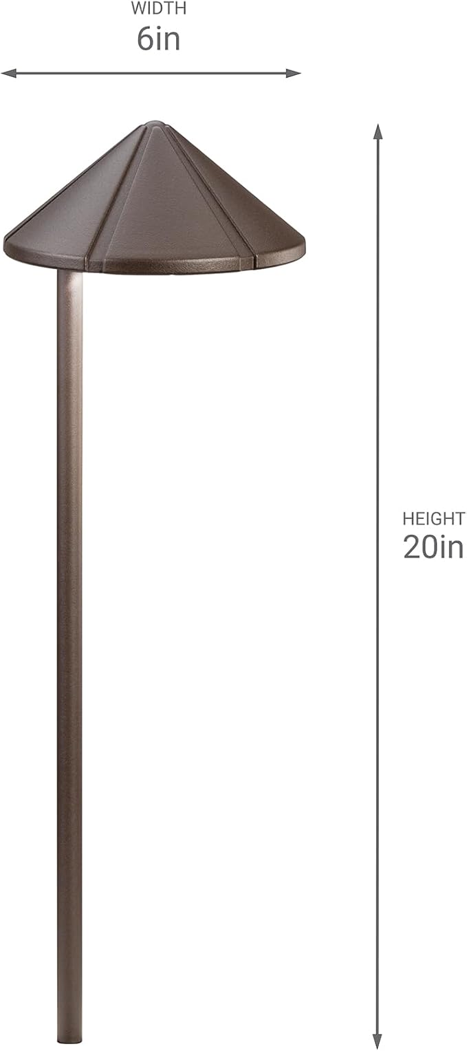 Kichler 15315AZT Six Groove Path & Spread 1-Light 12V, Textured Architectural Bronze