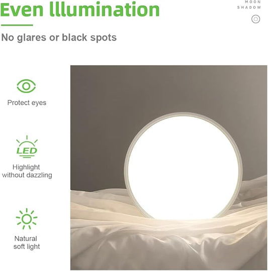 LightingWill 15.7 Inch LED Flush Mount Ceiling Light Fixture, 4000K Nurture White, 3800LM, 32W, Flat Modern Round Lighting Fixture, 320W Equivalent White Ceiling Lamp for Kitchens, Bedrooms.etc.