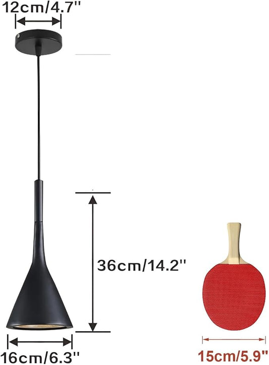 KCO Lighting Industrial Adjustable Pendant Light Black Vintage 3 Light Hanging Modern Farmhouse Mini Ceiling Pendant Light for Kitchen Island Restaurant Bar (Black & 3-Pack)