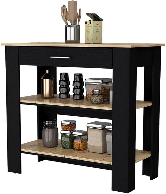 GOWE Brooklyn 40 Kitchen Island, Two Shelves, One Drawer