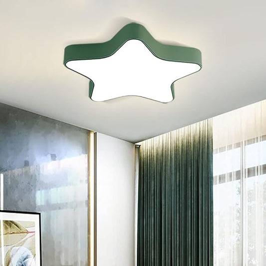LED Ceiling Light Fixture, Modern Pentagram Recessed Ceiling Lights, 3000K-6000K Dimmable Light, Close to Lighting Flush Mount Living Room Pendant Lamps (Green, 16inch)