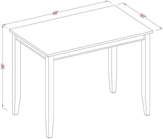 East West Furniture BUT-MAH-T Buckland Rectangle Counter Height Dining Table for Small Spaces, 30x48 Inch, Mahogany