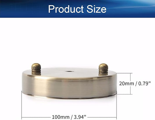 Bettomshin 5Pcs Pendant Light Kits, 10x2cm/3.94x0.79(D*H) Bronze Round Retro Canopy Kit Light Plate, Iron Ceiling Light Plate Cover Mounting Hardware for Hanging Chandelier Lighting Fixtures