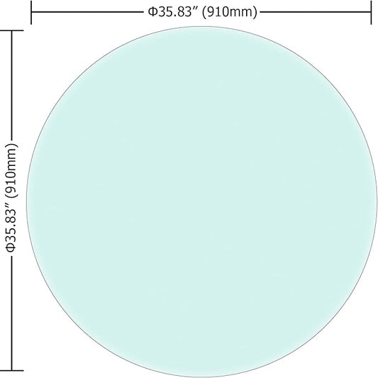 36" Round Glass Table Top - 1/2" Thick Beveled Edge Tempered Glass, Replacement Glass Table Top for Kitchen/Patio Table